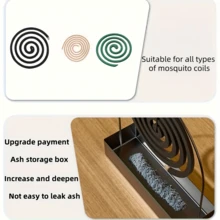 1 Pack Hanging Mosquito Coil Holder, Carbon Steel Incense Rack With Ash Tray, & Stable For Home, Bedroom & Camping, Summer Repellent & Aromatherapy - View 4