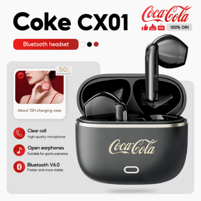 Coca Cola 可口可乐 CX01 入耳式蓝牙耳机，支持 6.0 环绕立体声和麦克风