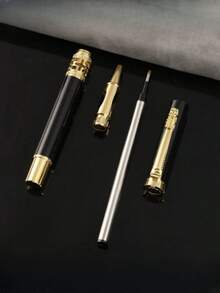 1pc Personalized Custom Engraved Metal Luxury Gift Ballpoint Pen (Black Ink), Exquisite Custom High-Quality Fountain Pen, Gold-Plated Nib, Best Engraved Custom Fountain Pen Gift - Multicolor - View 3