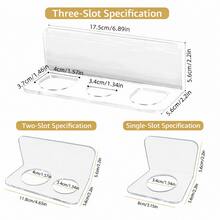 1pc Multi-Function Bathroom Comb Holder Shelf, Wall Mounted Storage Rack Without Drilling, Bathroom Organizer - Clear - View 8