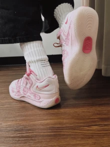 Nike KD 18 "Aunt Pearl" EP Basketball Shoes, Comfortable, Durable, Breathable, Supportive, Traction, Pink, Men - 粉色 - 查看 7