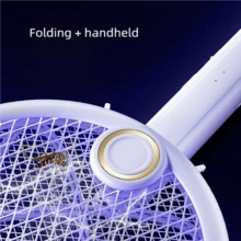 OBOVAY 2-In-1 180° Rotatable USB Rechargeable Electric Mosquito Swatter With UV Mosquito Killer Lamp, Home Use - Multicolor - View 5