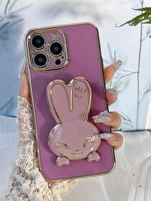 兔子最新款电镀防掉落长耳兔毛 + 隐藏式支架 - 紫色 - 查看 1