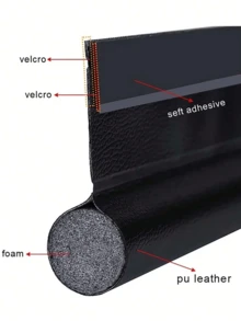 Anti-Theft Door Gap Sealing Strip, Leather Seal Door Crevice Insulation, Windproof Wear-Resistant Self-Adhesive Strip/Soundproof Anti-Collision Weather Sealing Strip, Soundproof Waterproof Insect-Proof Dustproof Windproof - Multicolor - View 4