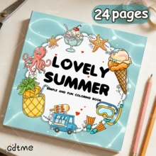 GDTME 【夏日生活】涂色书——一本以夏日为主题的涂色书，是夏日爱好者和涂色爱好者的精神慰藉。包含适合初学者的轮廓练习和舒缓压力的涂鸦图案，采用厚实的防渗纸印刷，可用作文具、学习用品，也是送给女孩、情人节或新年的绝佳礼物之选。 - 珠光加厚 - 查看 1