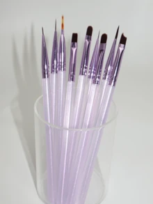 专业美甲画笔，勾线细节绘图渐变彩绘笔，适用于美甲沙龙和DIY，UV凝胶亚克力美甲设计套装（1支或9支装） - 彩色 - 查看 5