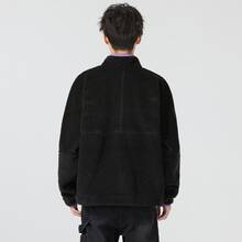 Nike Logo Embroidered Stand-Up Collar Half-Zip Jacket For Men - Black Purple - View 4