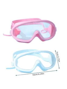 1 Pair Adult Large Frame Swimming Goggles, Anti-Fog, High Definition, Integrated Ear Plugs, Silicone Material, Swimming Equipment - Multicolor - View 18
