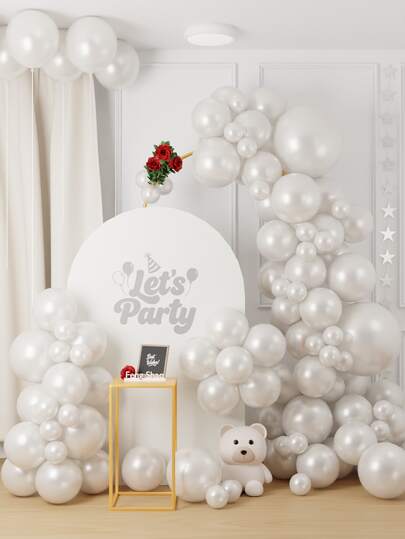 Pearl White Balloons Different Sizes 5 10 12 18 Inch, 14 To 236pcs Pearlescent White Balloon Garland Arch Kit, Royal White Latex Balloons For Birthday Wedding Anniversary Bridal Shower Proposal Gender Reveal Shower Bachelorette Party Decorations(With Ribbon)