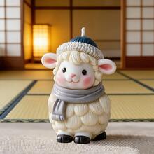 Cute Little Sheep-Shaped Aromatherapy Candle Silicone Mold. DIY Scarf-Wearing Little Sheep Silicone Mold, Suitable For Resin, Gypsum, Clay, Concrete, Cement Crafts And Other Holiday Gifts And Home Decorations. - A-White - View 7