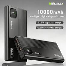 22.5W Fast Charging Portable Power Bank With Real-Time Battery Level Display, DP 20W Fast Charging, Ultra-Slim Design, Supports Type-C Bidirectional Charging, Portable External Battery Pack Compatible With IPhone 16/15/14/13/12/11 And Android Series. - 黑色 - 查看 12