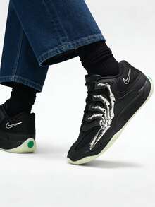 Nike KD 18 “Slim Reaper” EP 万圣节限量版，透气抓地篮球鞋，男款，黑色 - 黑色 - 查看 10