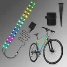 Bike Frame-Mounted Light, Night Cycling Warning Light, Color-Swappable For Enhanced Visibility, Mountain Bike Accessory, Cycling Gear, USB Powered Riding Light - Black - View 9