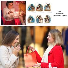 6pcs Diamond Painting Greeting Cards, Cartoon Character Themed Patterns, Paper Material With Round & Asymmetrical Diamond Dots, Suitable For Women's Day, Birthday, Holiday Party Blessings - View 9