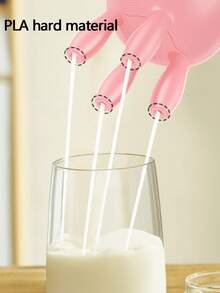 1个奶牛造型牛奶盒盖 | 适用于2.7厘米/1.062英寸瓶口，PLA硬质材料，粉色，逼真卡通造型，趣味餐桌厨房小工具，实用牛奶倾倒防尘盖 - 彩色 - 查看 2