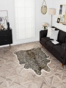 1件豹纹地毯，天鹅绒材质，防滑耐用，降噪，亲肤柔软，易于清洁，室内门垫，客厅地毯，卧室地毯，浴室地垫，可水洗，家居装饰，地板装饰，地板保护 - 豹紋 - 查看 4