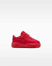 Nike Air Force 1 Low Lace Boys' Toddler White Casual Sneakers IF1674-100 | Court-To-Street Style, Iconic Silhouette - 紅色 - 查看 2