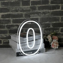 1pc USB Powered Neon Light Number 0-9 Sign Board, Minimalist And Fashionable Design For Birthday Party, Wedding Or Other Gatherings Atmosphere Lighting - White - View 16