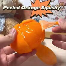1pc Orange Shaped Stress Relief Toy - Slow Rebound Squeeze Toy With Water Bead Filling, Relieve Anxiety, Portable Office Home Daily Relaxation Tool - 1pc(random color) - View 2