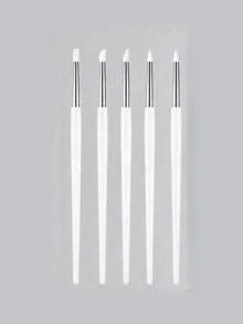 Nail Art Pen With Silicone Brush Head, Suitable For Acrylic Flower Carving, Embossing, Shaping, Hollow Sculpture, Dotting And Other Nail Art Tools - White - View 9