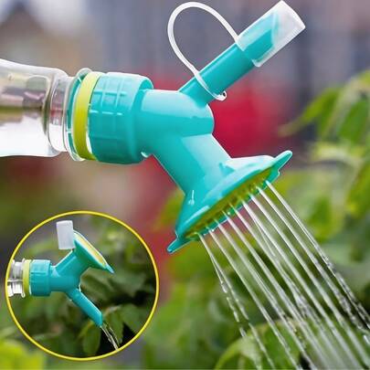 1/4 piezas Mini rociador de agua 2 en 1, se ajusta a botellas de agua mineral y botellas de bebidas, rociador de doble uso, herramienta de riego doméstico y de jardín para plantas de interior/exterior en macetas, riego de agua de plástico que ahorra agua, fácil de cambiar entre los modos de niebla y chorro, se ajusta a varios tipos de botellas para satisfacer diferentes necesidades de riego, material duradero