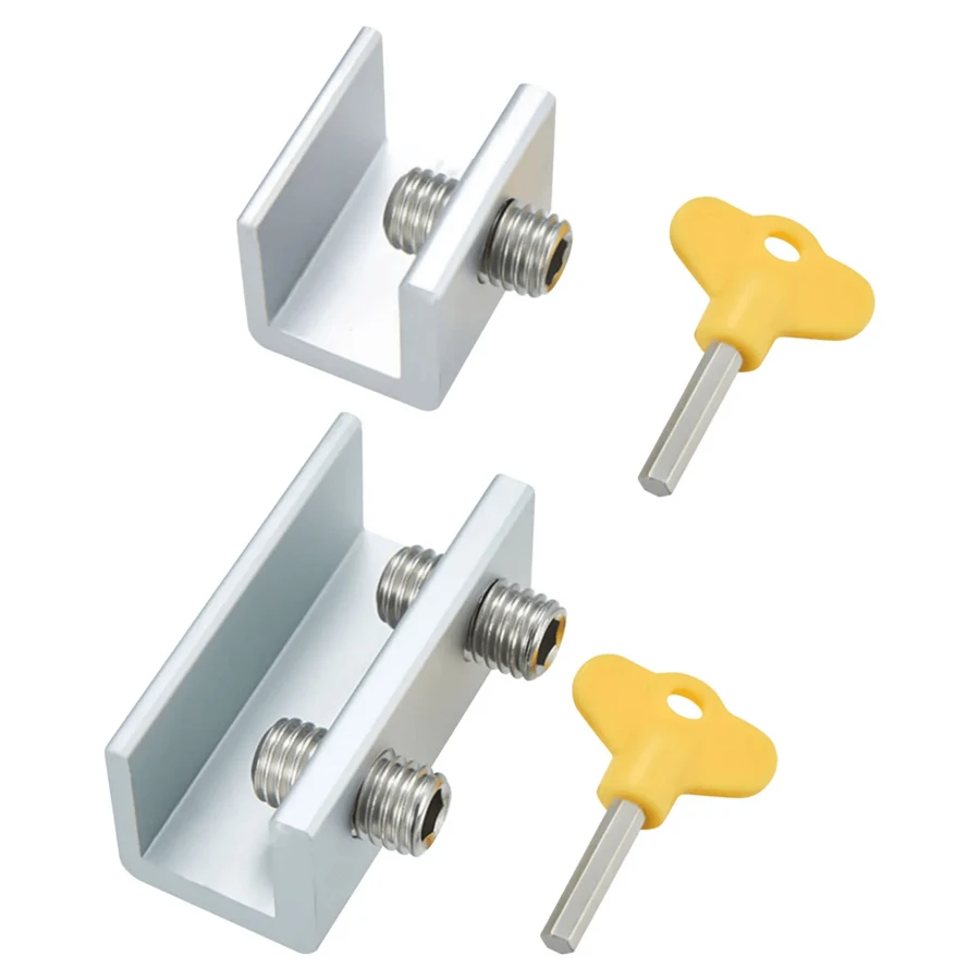 Aluminum Alloy Sliding Window Locks With Key Sash Stopper Sliding Windows Anti-Theft Lock Baby Child Safety Doors Lock Limiter Sliding Sash Stopper Window Limiter Cabinet Lock Door Security Lock Kid Pet Safety Door Non Punch Window Lock Hardware Tool