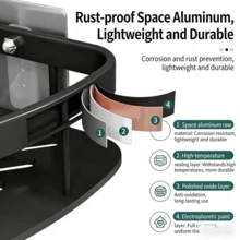 Estantería de esquina de baño de pared montada sin taladro, de múltiples capas, con adhesivo para baño, cocina y balcón, para celebrar el Día de la Madre - Plateado - Ver 4