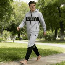 Men's Tracksuit: Hoodie And Tracksuit Bottoms - Light Grey - View 3