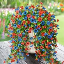 2pcs Artificial Hanging Daisy Flowers, Fake Plant Decor For Indoor Outdoor Potted, Farmhouse Style For Spring Summer - Multicolor - View 12