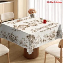 1/20 chiếc khăn trải bàn Phục Sinh họa tiết hoa thỏ cổ điển, thích hợp trang trí nhà bếp, phòng ăn, tiệc tùng, gia đình, hình chữ nhật, khăn trải bàn trà, cà phê, dùng được quanh năm, chủ đề Phục Sinh. - Nhiều màu - Xem 13