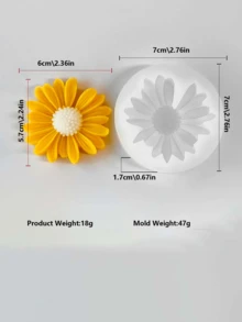 Daisy Heart Shaped Candle Silicone Mold, 3D Flower Heart Design, Candle Wax Plaster DIY Handmade Mold, Daisy Heart Relief Design, Candle Making Tool For Valentine's Day And Mother's Day - Silicone Candle Mold - View 8
