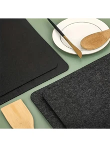 1pc Heat Resistant Non-Slip Silicone Air Fryer Mat, Heat Resistant Up To 250°C/482°F, Waterproof And Oil-Proof Kitchen Mat Suitable For Air Fryer, Microwave Oven, Oven, Black - Black - View 6