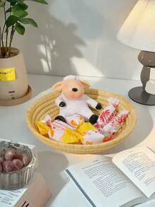1 pièce Plateau de décoration de bureau en résine mouton mignon, convient pour les événements de célébration, le bureau, la maison, la décoration de table du salon (le nœud est un accessoire pour la photo, non inclus dans le produit), convient également pour la salle de bain, la chambre, grande capacité - Multicolore - Voir 3