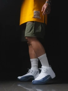 Nike Jordan Air Jordan 12 “French Blue 2.0”舒適百搭 防滑耐磨 高筒 復古籃球鞋 男款 白藍 - 藍白色 - 查看 9