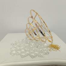 DIY Manual Assembly Crystal Chandelier - Modern Layered Lampshade With Crystal Layers, Tower Shade Compatible For, Assembly (Crystal Parts) - French Gold - View 3