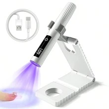 可充电手持式UV美甲灯，带支架，迷你无线美甲烘干机，带液晶显示屏，适用于快速固化凝胶美甲，200mAh - 彩色 - 查看 12