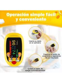 Oxímetro de pulso USB rojo, paquete de dos, fabricado en caucho, adecuado para uso doméstico por niños pequeños. - Ver 14