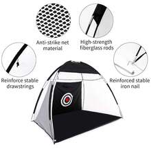 2M Large Golf Practice Net Driving Netting Hitting Nets Chipping Cage Training - Black - View 6
