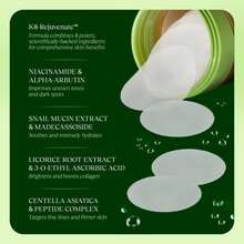 Korean Skincare Anti-Aging, Dark Spot & Wrinkle Minimizing Toner Pads With Snail Mucin, Centella Asiatica, Niacinamide, Peptide Complex - 100 Ct. - 無色 - 查看 4