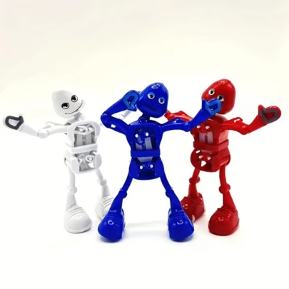 1pc Wind-Up Dancing Robot Toy, Funny Mechanical Jumping Robot Toy, Cute Clockwork Dancing Figurine Toy, Realistic Clockwork Dancing Robot Toy, Amusing Splits Toy, Creative Wind-Up Dancing Splits Toy, Mini Dancing Robot Clockwork Toy, Swaying Interesting Clockwork Toy, Interesting Gift For Holidays