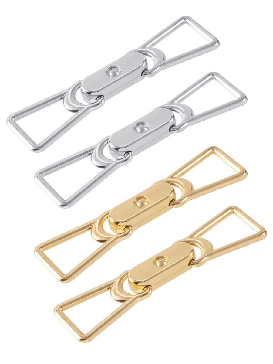 丝巾环夹，宽边粗链丝巾扣，披肩夹丝巾扣，丝巾别针 - 金+銀 - 查看 1