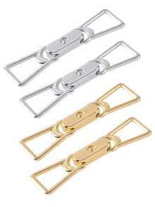 丝巾环夹，宽边粗链丝巾扣，披肩夹丝巾扣，丝巾别针 - 金+銀 - 查看 9