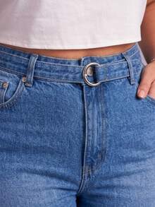 BNB Calça Wide leg Plus Size Feminina Cintura Alta - jeans - Visão 5