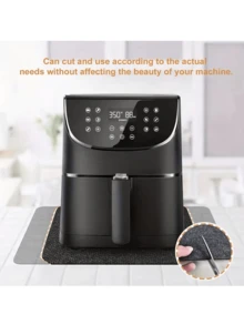 1pc Heat Resistant Non-Slip Silicone Air Fryer Mat, Heat Resistant Up To 250°C/482°F, Waterproof And Oil-Proof Kitchen Mat Suitable For Air Fryer, Microwave Oven, Oven, Black - Black - View 4