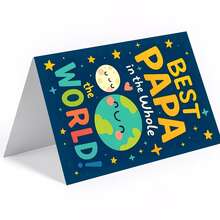 1pcBest Papa In The Whole World Greeting Card, Perfect For Father's Day Or Special Occasions, Fun And Colorful Design, Ideal Gift For FathersEnvelope Greeting Card - Multicolor - View 4