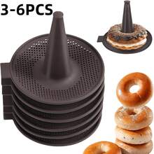 3/6pcs Silicone Donut Mold, Silicone Bagel Baking Mold, Heat Resistant With Ventilation Holes To Lock In Freshness And Crispness, Oven & Steamer , Stackable Space-Saving Design, Ideal Baking Helper - Multicolor - View 13