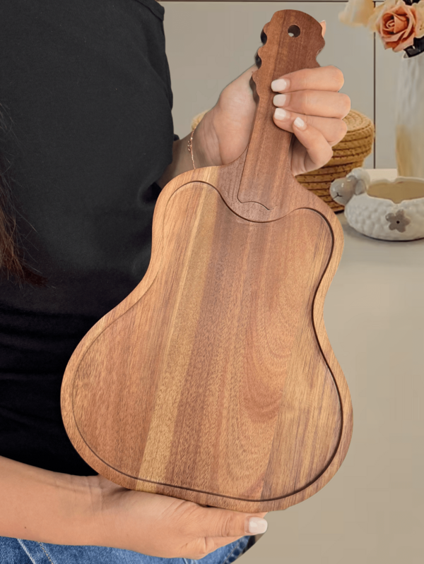 1/2PCS Lute Trays, Cheese Trays, Wooden Guitar Trays, Asymmetrical Shaped Trays, Solid Wood Trays, Wooden Trays, Breakfast Trays, Food Party Decoration Trays, Steak Trays, Fruit Trays, Candy Trays, Sushi Trays, Multi-Functional Solid Wood Trays, Suitable For Family Gatherings, Friend Gatherings, Outdoor Multi-Functional Trays, Valentine's Day