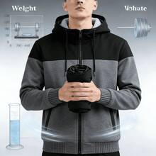Men's Warm Thick Wool Winter Jackets And Coats With Hood - 深灰色 - 查看 3