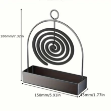 1 Pack Hanging Mosquito Coil Holder, Carbon Steel Incense Rack With Ash Tray, & Stable For Home, Bedroom & Camping, Summer Repellent & Aromatherapy - View 2