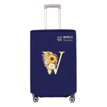 1pc Non-Stretch Non-Woven Fabric Luggage Protective Cover Suitable For 20-30 Inch Trolley Case, Anti-Scratch Luggage Protector, Travel Accessory With Sunflower & Letter Pattern, Back To School Essential - Blue - View 71